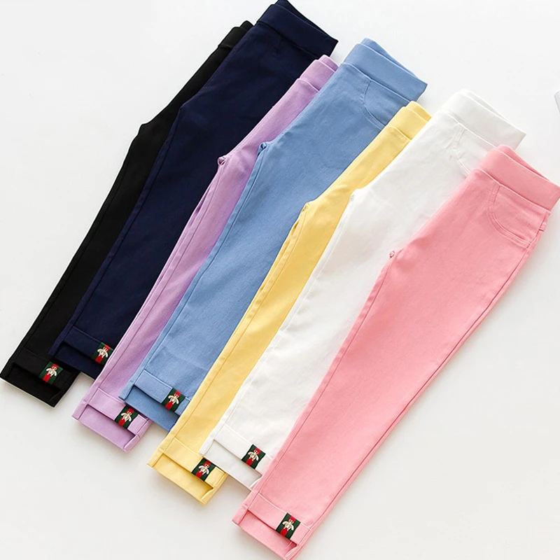 

Mysweeby autumn kids jeans plain daily girls' pants breathable comfortable pants