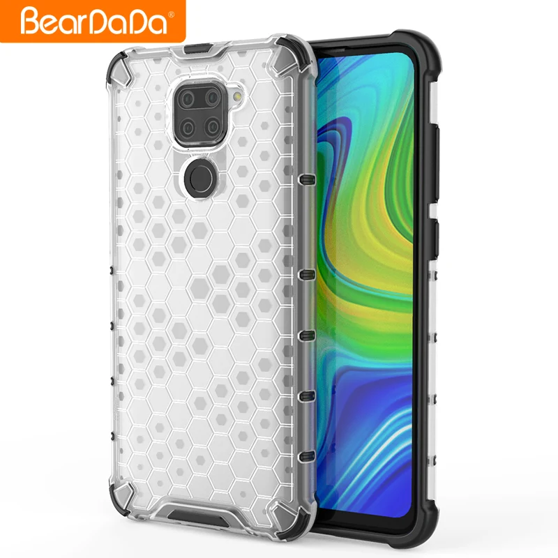 

Honeycomb Design Plastic Tpu Ultra Thin Transparent Cellphone Cover Case With Low Price back covers For Xiaomi Redmi NOTE 9, 5 colors