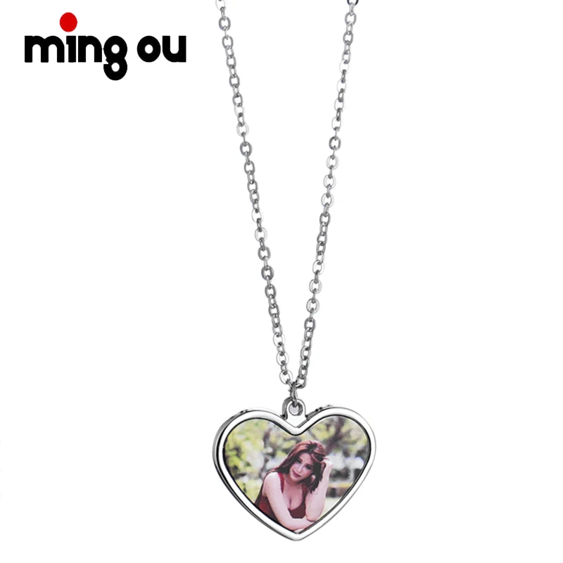 

DIYJewelry Necklace Sublimation Blank Heart Metal Photo Necklace