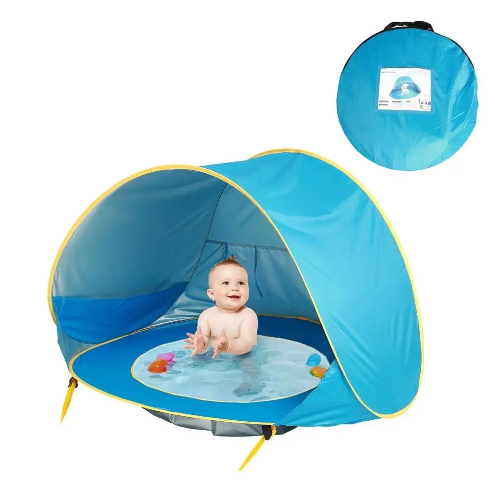 

2019Good Quality Quickly Open Sun Shelter Colorful Baby Beach Tent With Pool Promotion