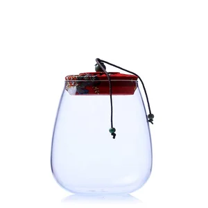 Image of Hot selling glass kitchen container transparent high borosilicate glass storage jar