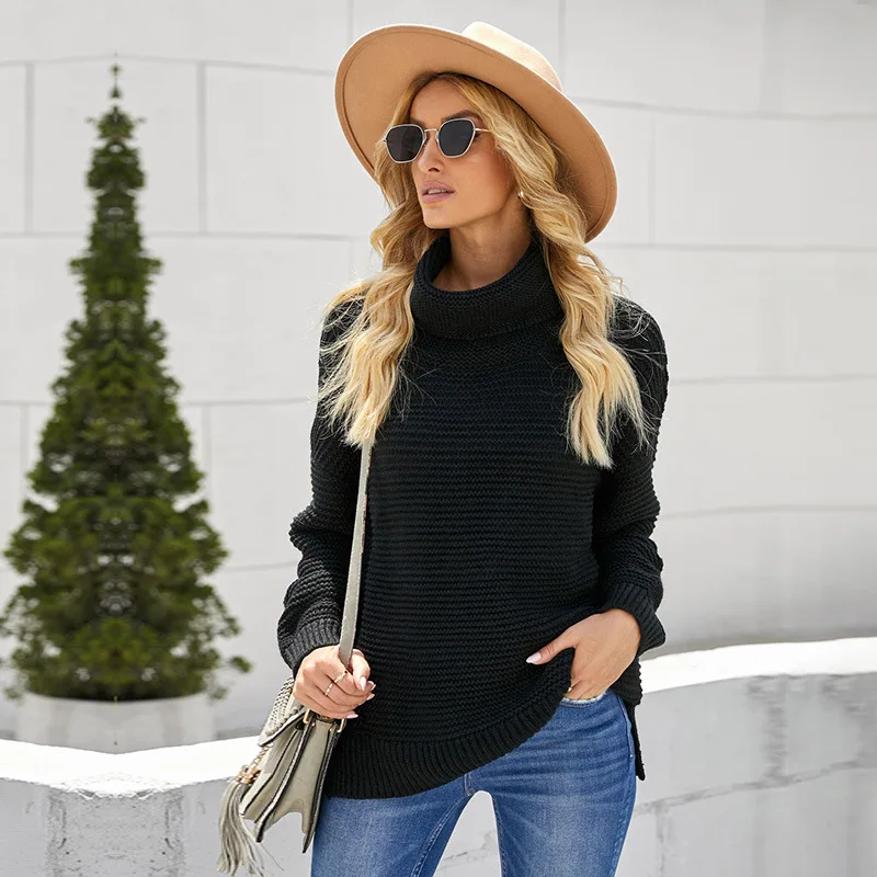 

Womens Oversized Turtleneck Pullover Sweaters Cable Knit Long Sleeve Sweater Tops