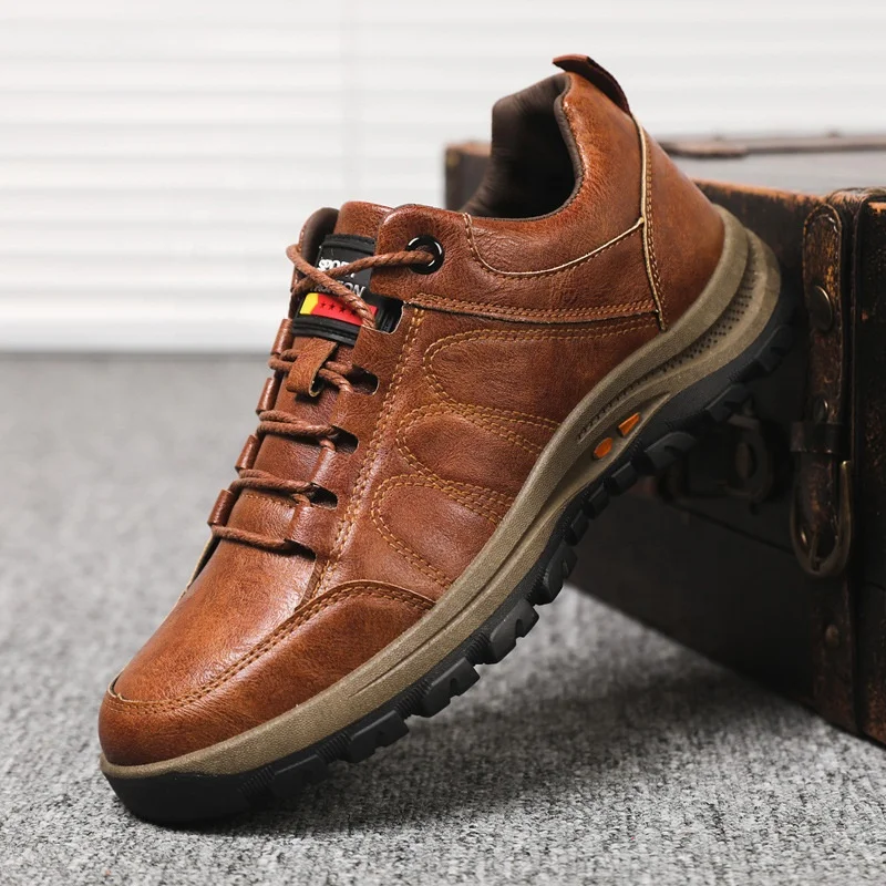 

2021 spring fashion new men's leather tooling casual sports shoes European and American large size wholesale, Black,brown