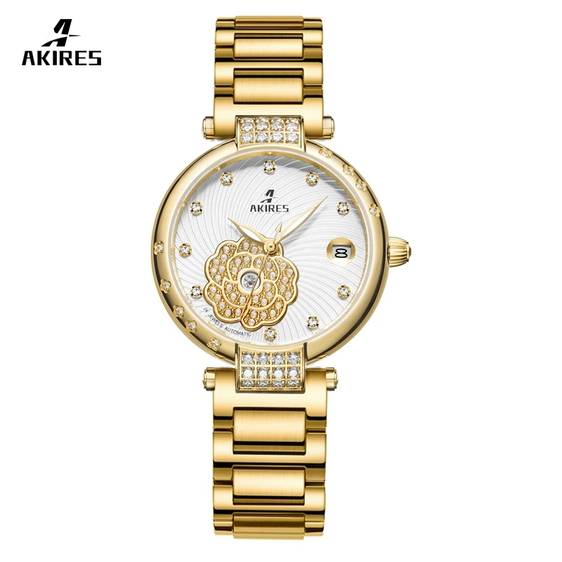 

Elegant Women Luxury Bulk Custom Logo Waterproof Japan Automatic Watches Movement Sale Company Lady Leather