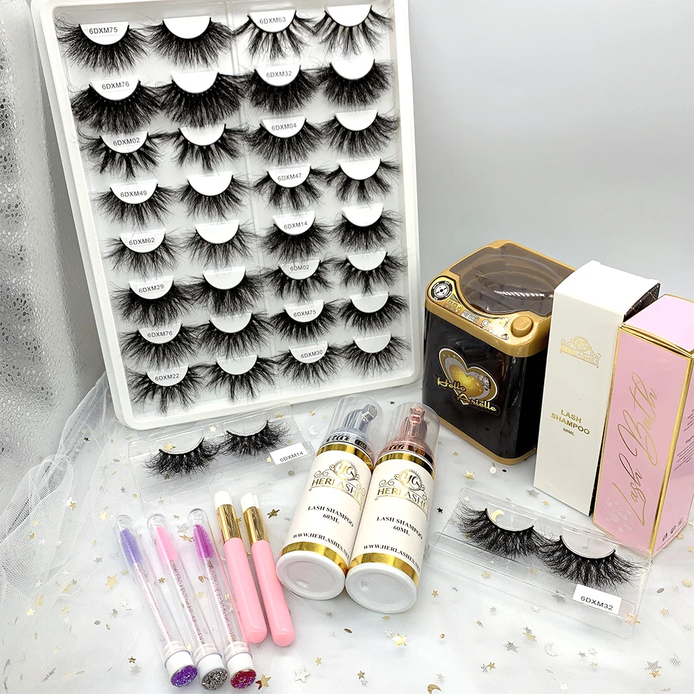

Wholesale 3D Mink Lashes Packaging Logo Label Wholesale Lash Cleanser Shampoo For Eyelashes