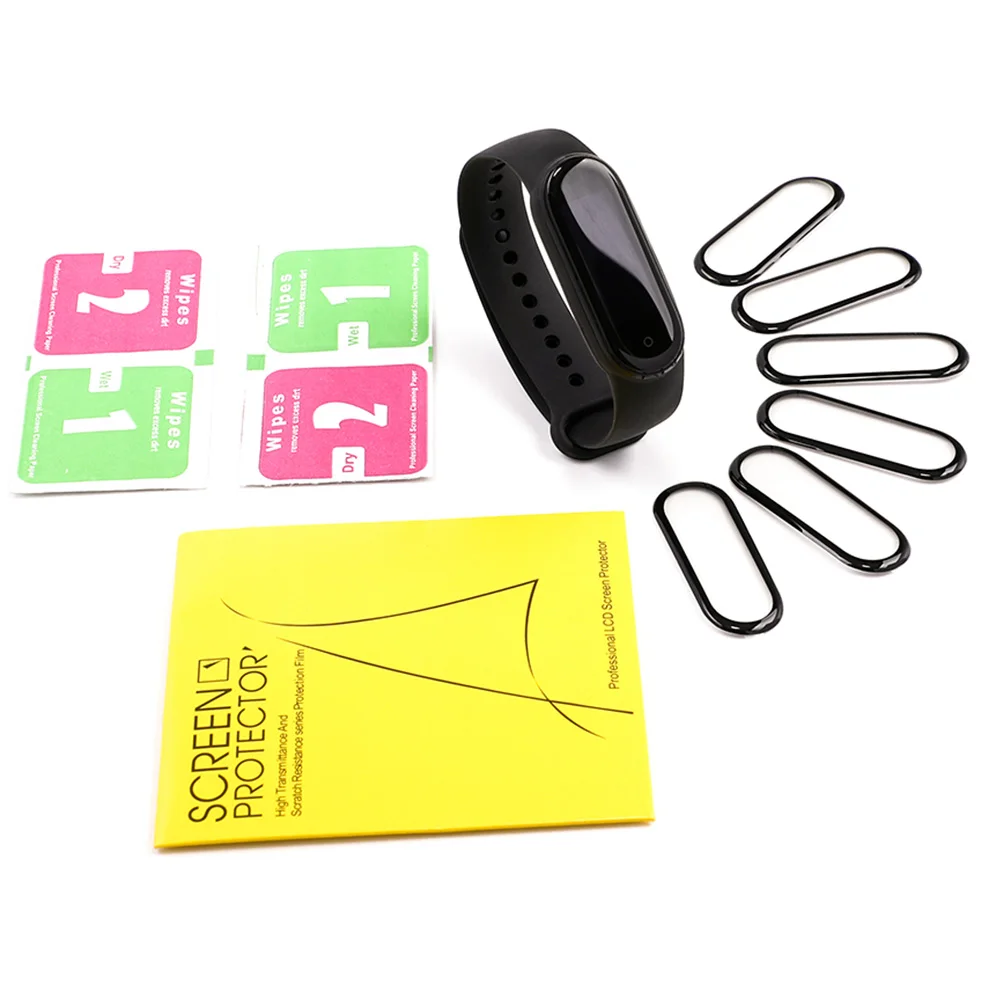 

BOORUI HD mi band 5 screen protector 3D Scratch resistant against fingerprints soft glass for xiaomi mi band 5, Transparent black