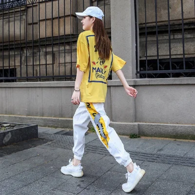 

Hip-hop suit female summer 2021 new leisure sports two-piece net red goddess Fan Yangqi summer teen girl clothing set