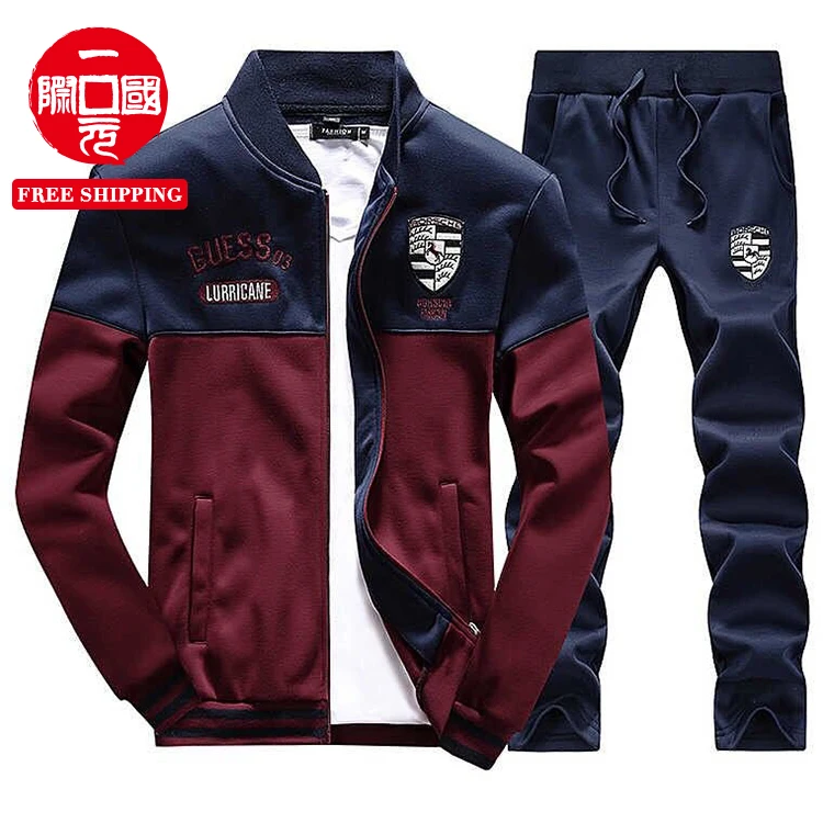 

Sports suit men's spring and autumn leisure sports plus size running two-piece suit