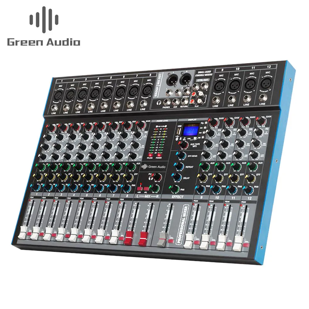 

GAX-ET12 Audio Mixing Console 12 channel USB Audio Mixer Console With Blueteeth effect reverb for stage wedding performance