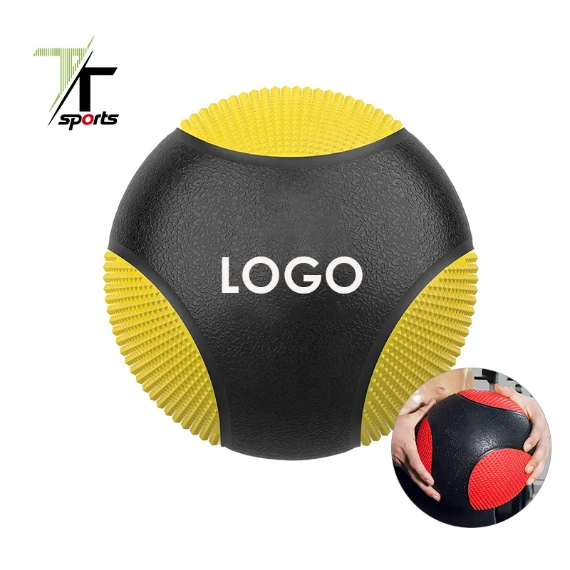 

TTSPORTS Non-Slip Rubber Weighted Medicine Ball Workout Exercise Ball Slam Ball For Strength Training, Blackor customized