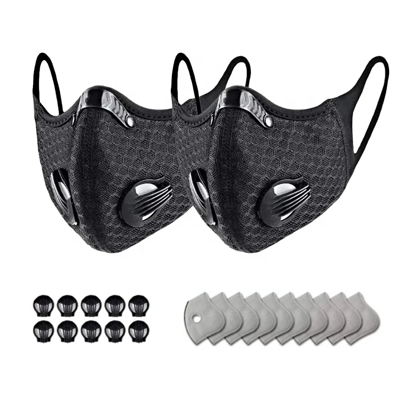 

Winter reusable sport maskes with replaceable filters and valves for running, cycling,bicycle dust sport face maskes design, Multi