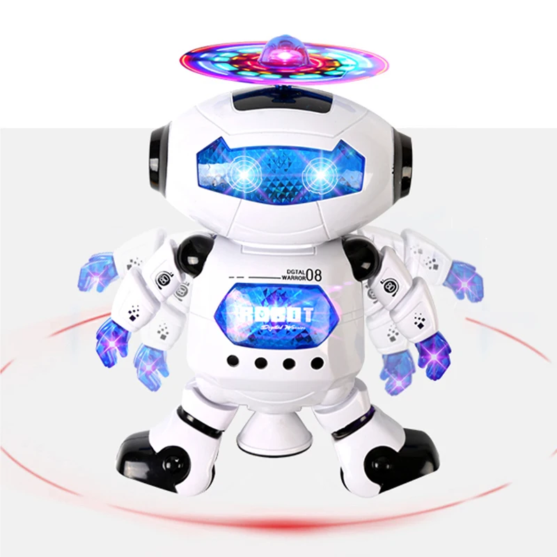 

Customizable 360 Degree Rotating Smart Dancing Space Robot Electric Walking Toy Robot with Light Music toy robots