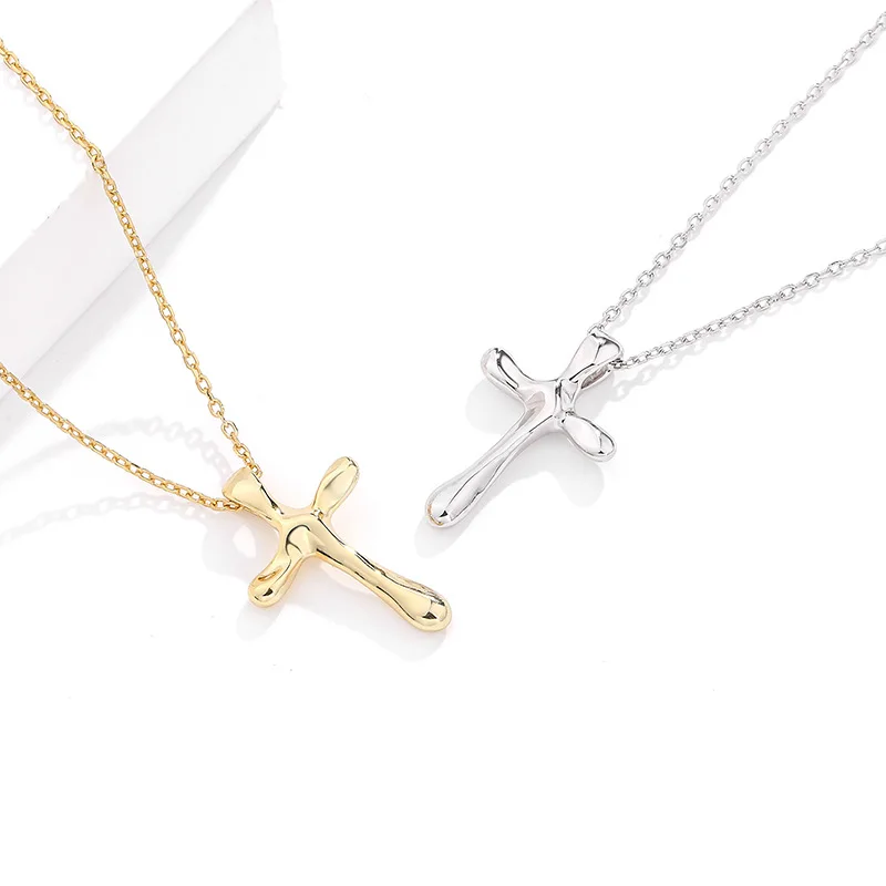 

Womens Jewelry Stunning 925 Sterling Silver Irregular Cross Pendant Necklace Gift