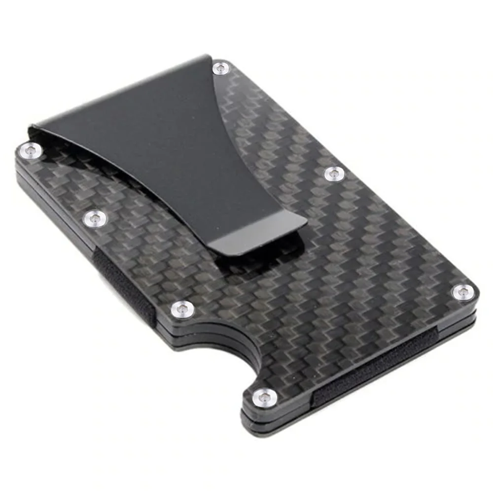 

Carbon Fiber Credit Card Holder RFID Non-scan Metal Wallet Purse Male Business Card Holder, 5 colors