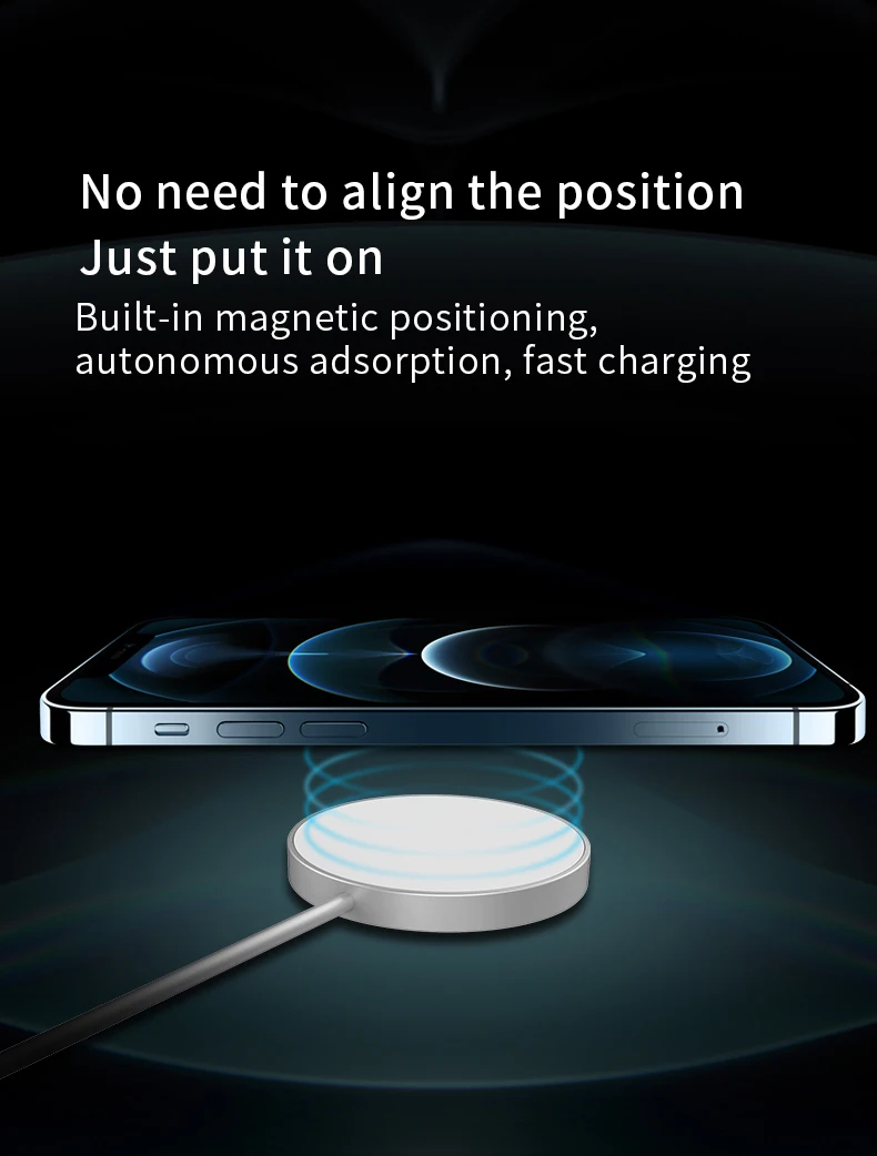 
Machine Round Phone Fast Magnet WirEless Charger Magnetic For iPhone 12 