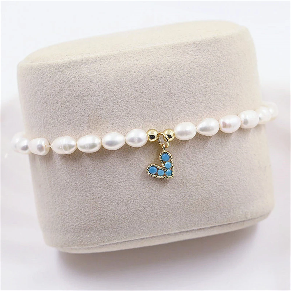 

Fashion Heart enamel string Freshwater pearl beaded bracele String Protection Bracelets Nickel Free jewelry