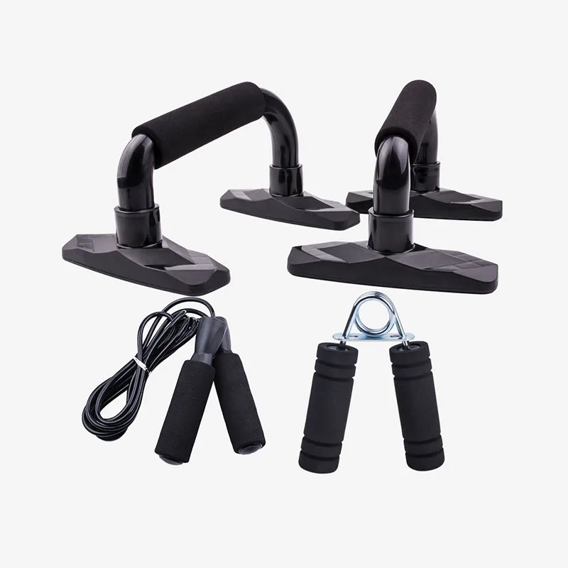 

Home multifunctional abdominal fitness equipment AB wheel rope skipping grip push up resistance belt suit, Black
