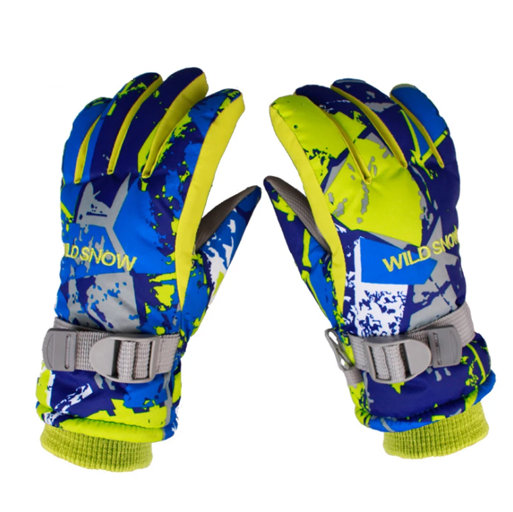 

Womens Blue Ski Snow Touring Snowboard Mittens Gloves