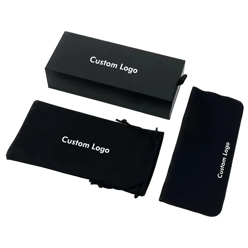 

Black Rigid Sleeve Glasses Box Glasses Bag and Cloth Set