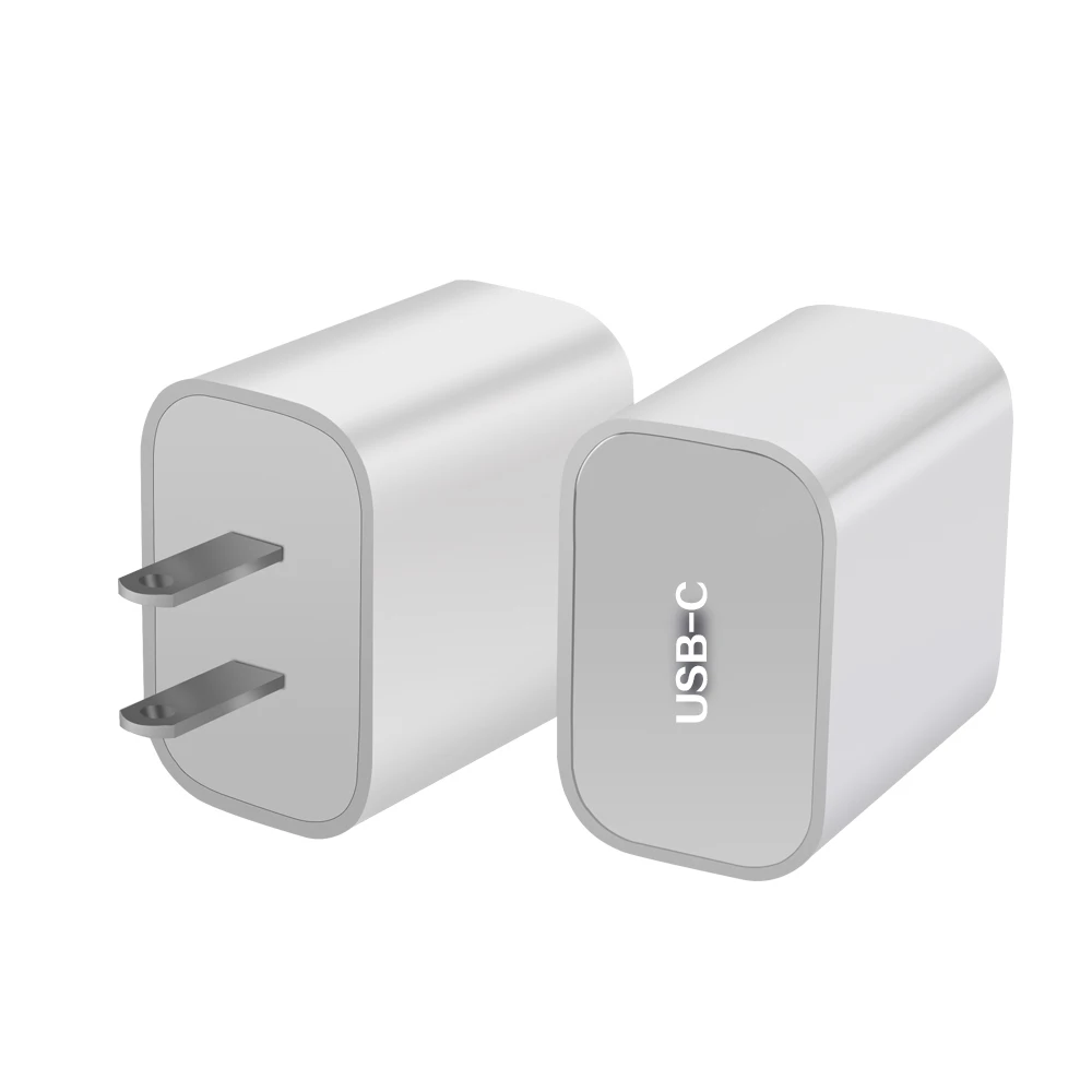 

US EU Universal USB-C PD 18 W Wall Charger For iPhone 12 Fast USB Wall Charger 18 W PD Charger with Neutral Box Packing, Black / white