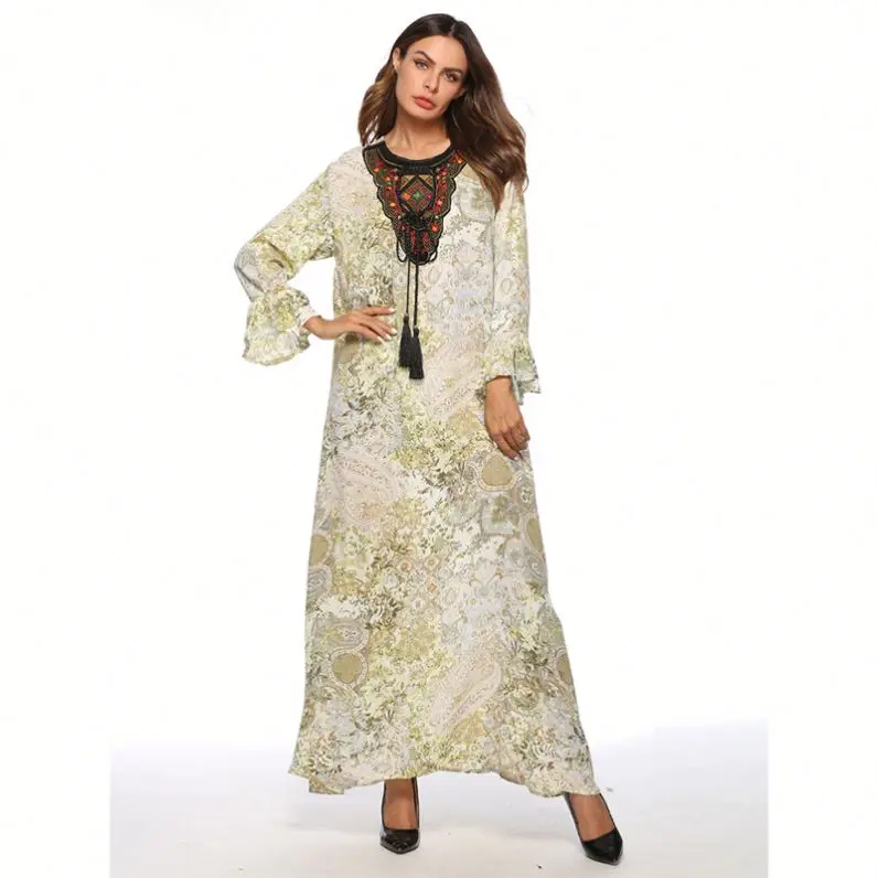 

2021 Latest Muslim Luxury black abaya islamic clothing for women embroidery rhinestone dubai kaftan robe dress turkish abaya, Picture