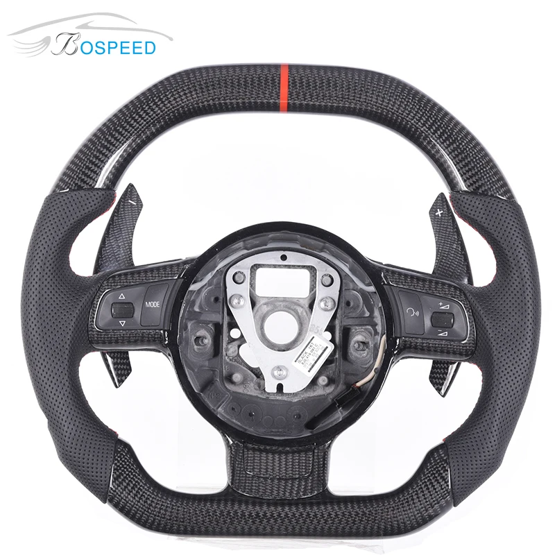 

customized flat top flat bottom design Carbon Fiber Steering Wheel for Audi R8 old, Customized color