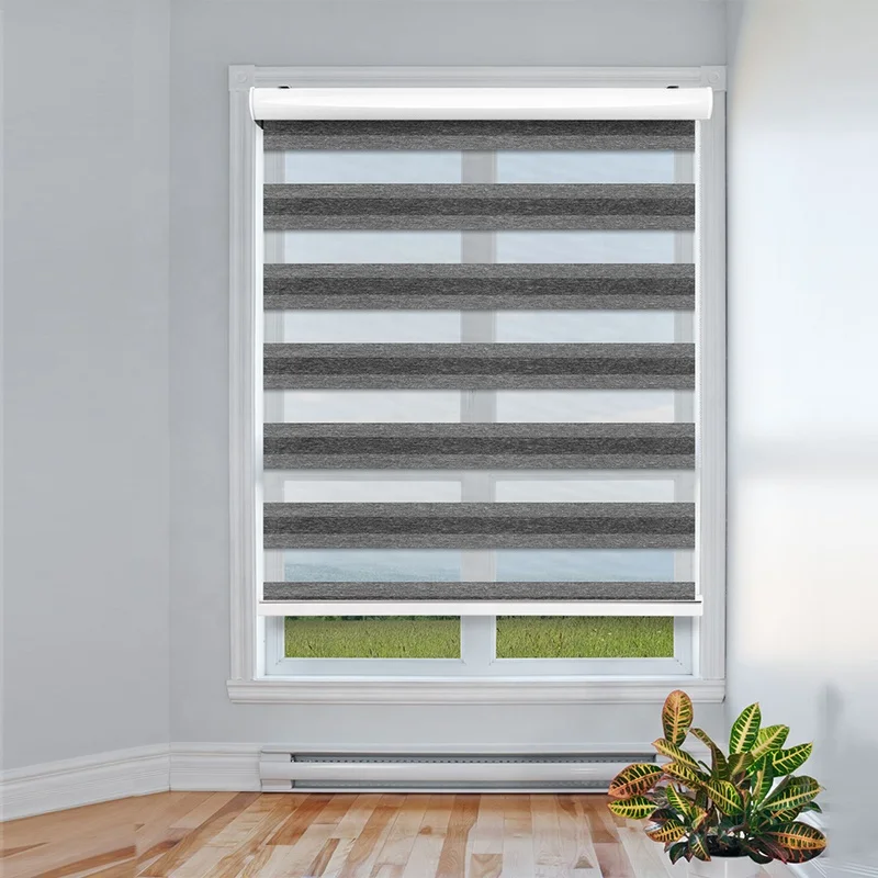 

Manufacturer Top Quality Decorative Office Manual Control Indoor Sun Shade Zebra Rolling Blinds Window Shade