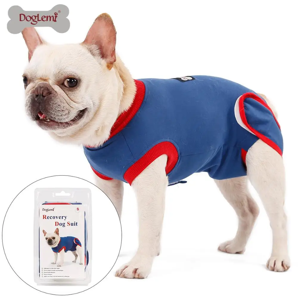 

Protect Skin Diseases Comfortable Cotton Fabric Dog Recovery Suit, Blue