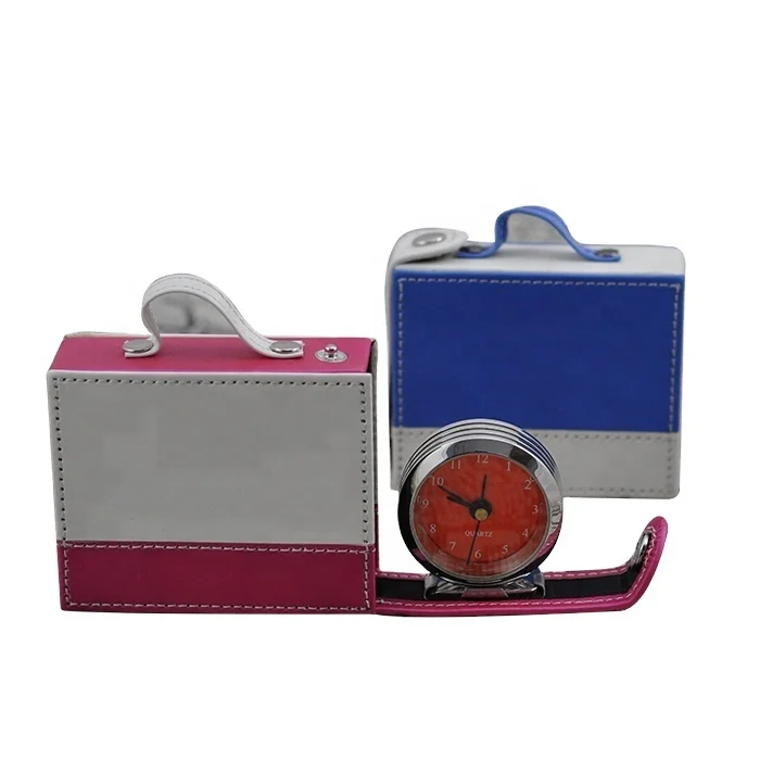 
PU Leather Mini Alarm Travel Clock 