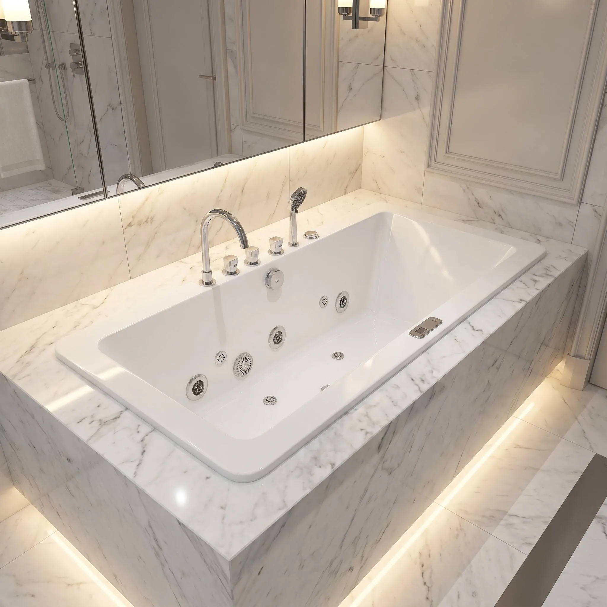 high-end-acrylic-bathtub-am014-1-built-in-marble-surround-jets-deck-faucet-led-panel