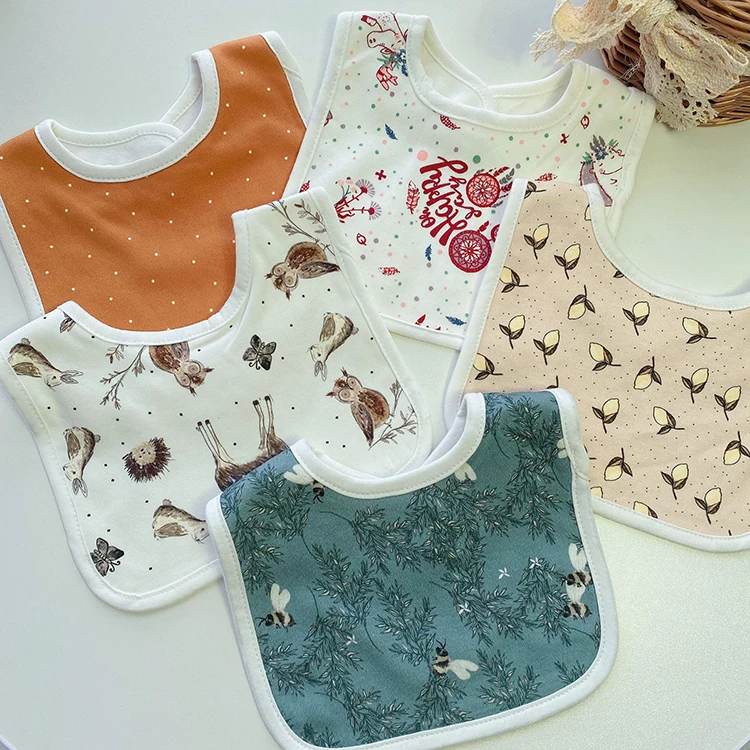 

0-6-12 month Baby Bib U-shaped cotton bib cartoon bib