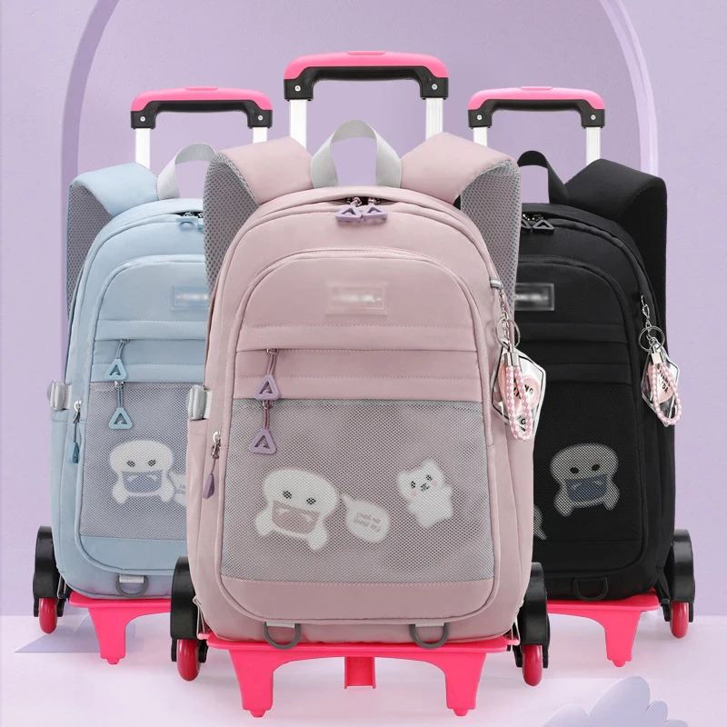 

Twinkle Factory primary and middle school students Pull rod trolley Wheeled schoolbag large capacity backpack