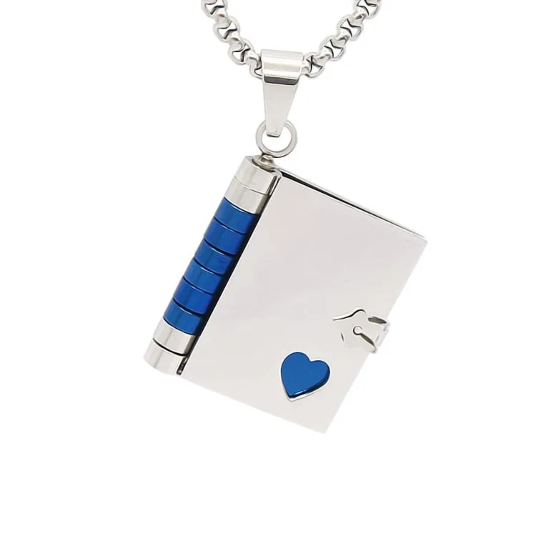 

New fashion stainless steel can be opened love book pendant necklace