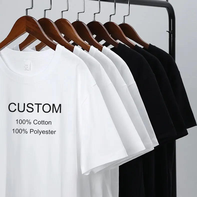 White T Shirt Custom Plain Tshirts for Printing White Tshirts Wholesale Black T Shirt Manufacturer Men's Cotton T-shirts for Men