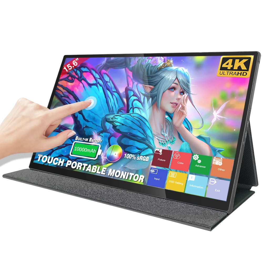 

Sibolan multi parameter built in battery 10000 mAh 4k touch screen usb portable game monitor laptop support OEM for ps5