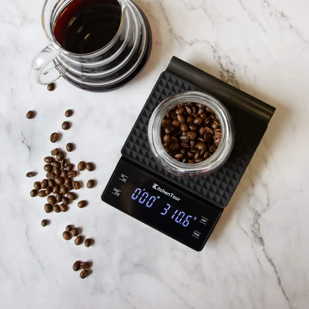 

Kitchen Coffee Scale with Timer 3kg/0.1g High Pour Over Drip Espresso Scale with Back-Lit LCD Display (Batteries I