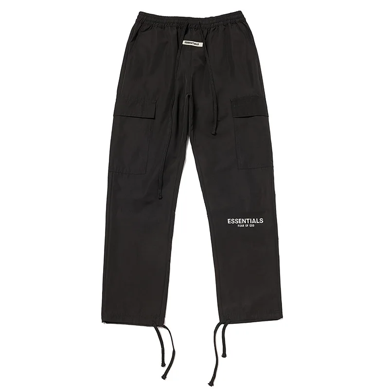 

Fear of god essentials high street reflective logo 100 cotton men's cargo pants, Could be customized