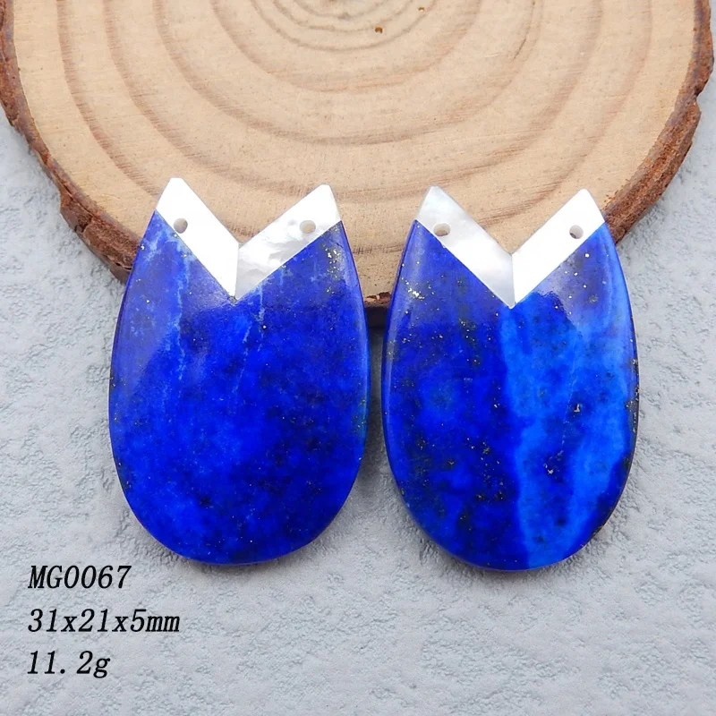 

High Quality Intarsia Jewelry Blue Lapis Lazuli Carved Flower Beads for Earring Making