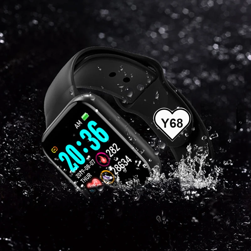 

Productos nuevos 2021 Phone calling smartband Smartwatch D20 Y68 amazon fitpro reloj inteligente smart watch Pro smartwatch y68, Black/white/pink