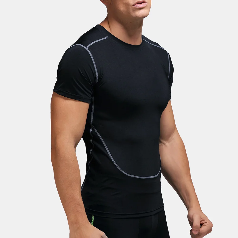 

New European and American short-sleeved outdoor shirt t-shirt basketball training men's yoga sports fitness clothes, Shown