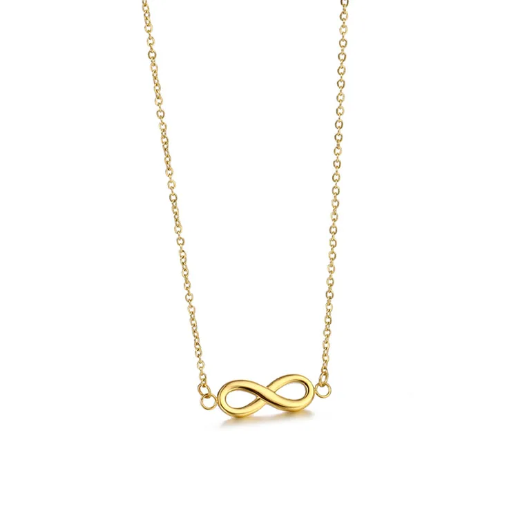 

China wholesale 18k gold jewelry number 8 shaped infinity pendant necklace