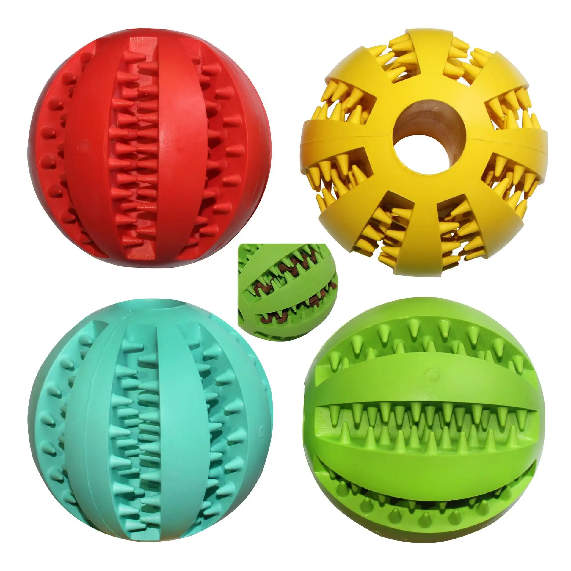 
Dog Pet Feeder Chew Tooth Cleaning Ball Exercise Game IQ Training Ball Resistant Toy Ball for Pet 