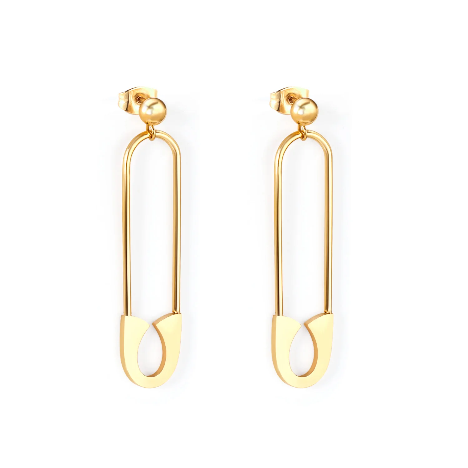 

New Arrival Design Drop Earring Stainless Steel 14K Gold Plated Studs Earring for Women, Gold/silver available