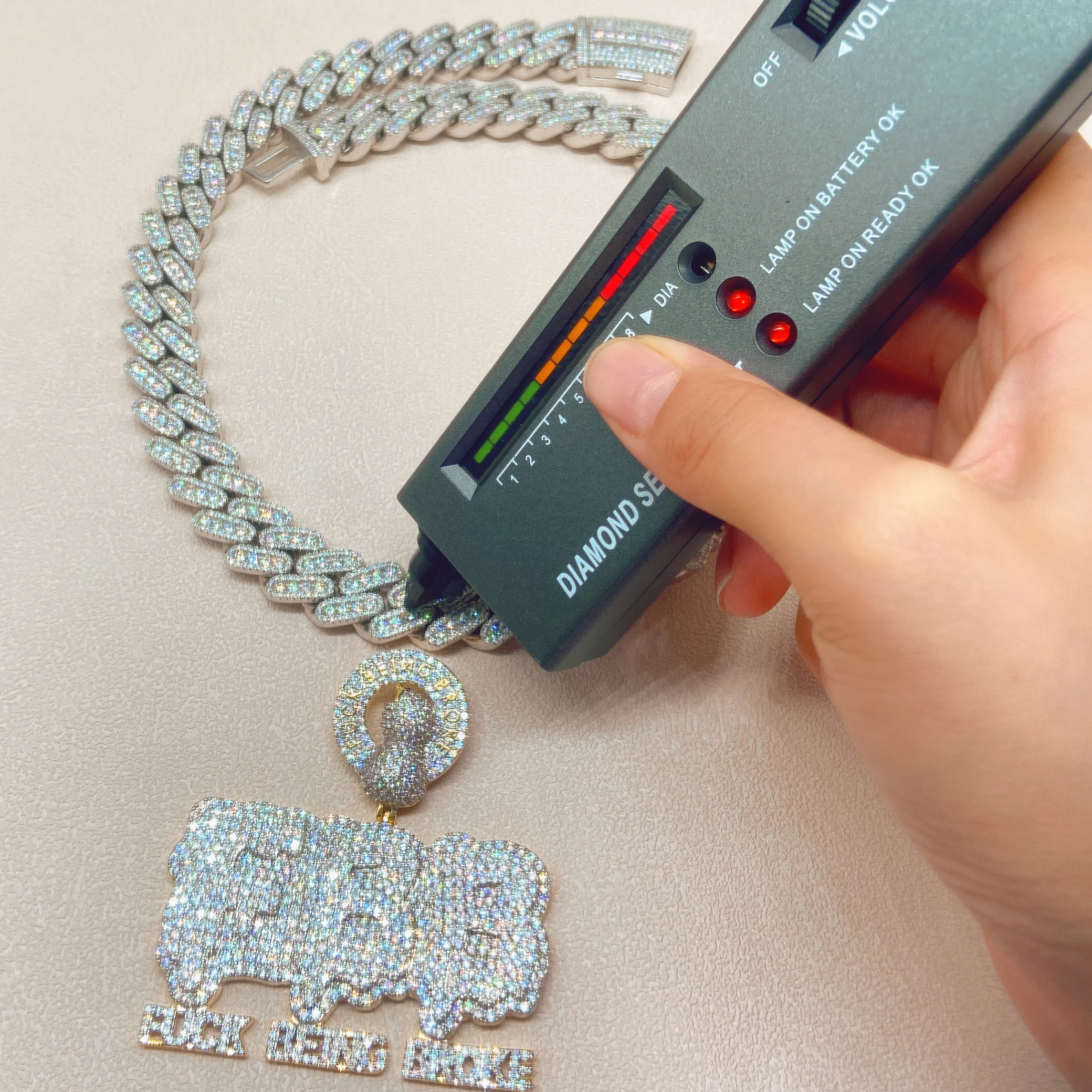 

2021 Hip Hop Jewelry Luxury Moissanite Necklace Men Trendy Sterling Silver Cuban Chain Necklace