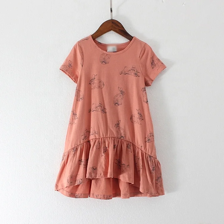 

Baby Girls Flowers Sundress Princess Casual Loose Cotton Dress