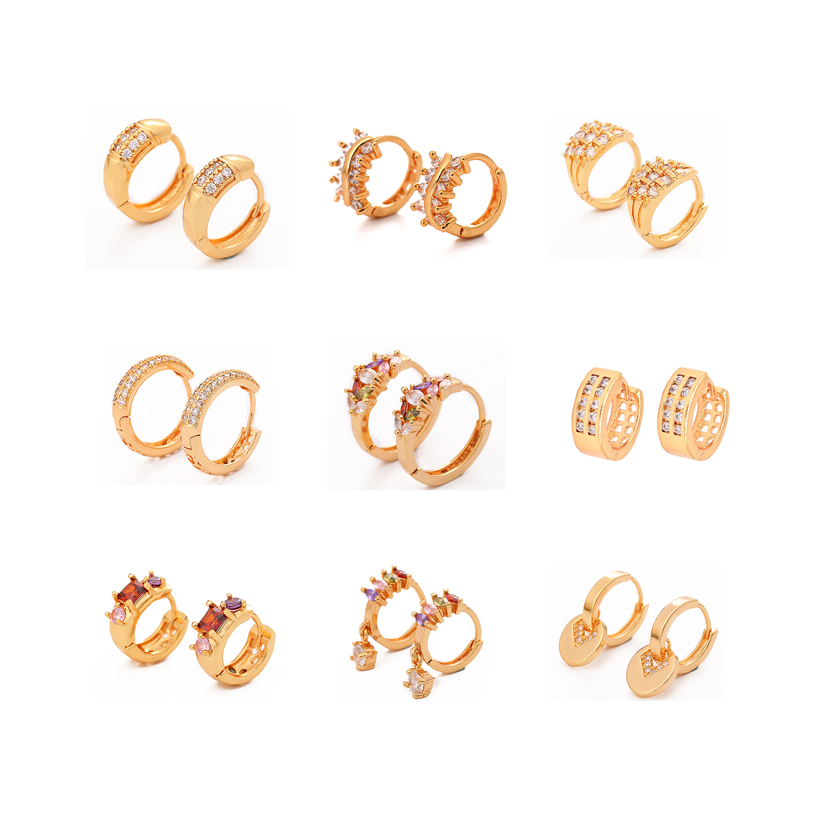 

fashion earrings trend 2021 designs jewelry models gold huggie earrings with zircon for woman