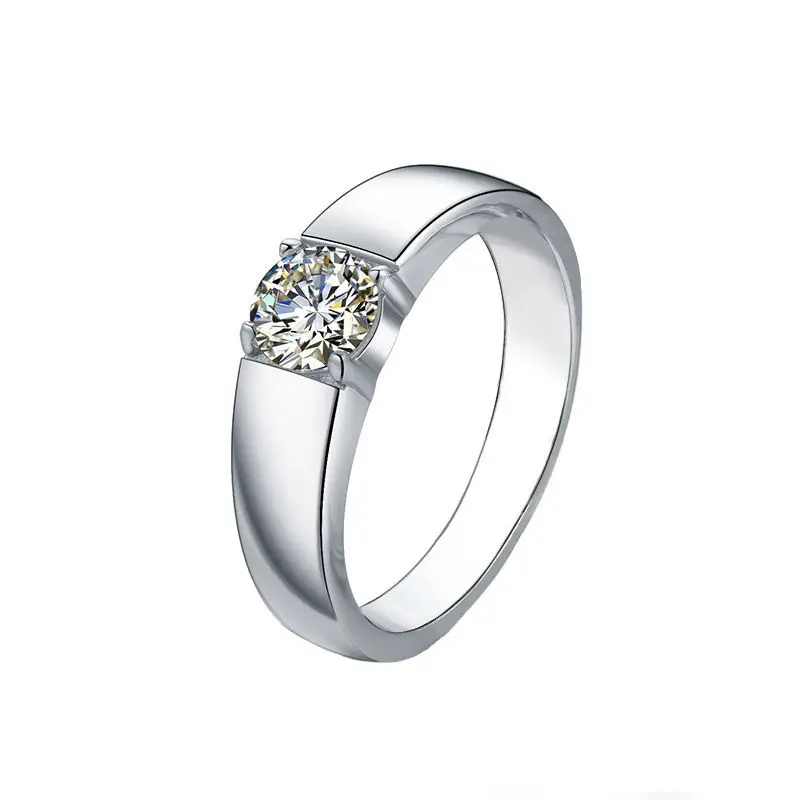 

Elegant Ring White Moissanite Men's Ring 925 Silver 0.5 Carat Fashion Style Engagement Ring YSF1572