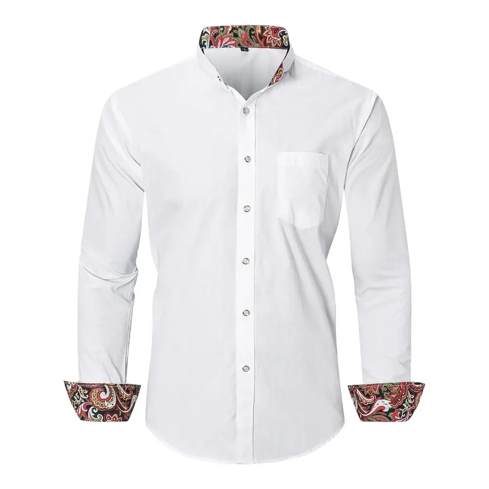 

Slim fit tuxedo floral patchwork man casual shirt long sleeve office work men shirts plus size, Custom color