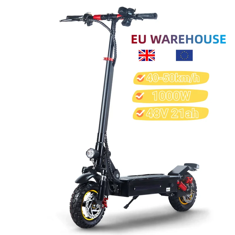 

EU warehouse free shipping Geofought X1 10 inch 1000Wat 21 ah 48 V 40-50km/h 50km dual motor fast electric scooter for adult