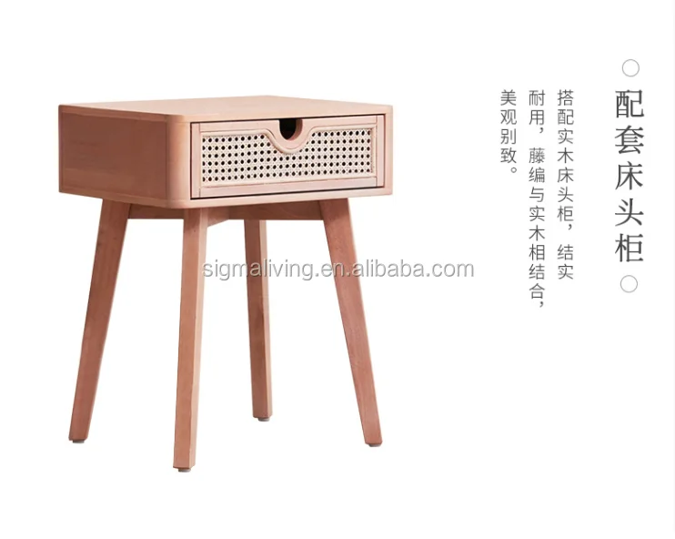 Southeast Asian rattan bed creative bedroom designer villa  furniture queen bed rattan back bed